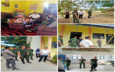 Kodam XIII/Merdeka Manado Tinjau Progres Bantuan Revitalisasi SMK Negeri 1 Gorontalo Utara